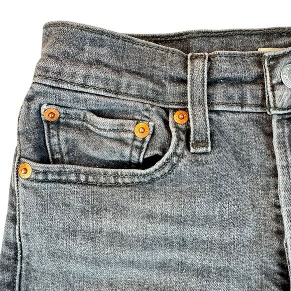 Levi’s Wedgie Jeans Women's 27 x 26 Faded Black Button Fly Raw Fray Hem Stretch - Picture 5 of 14